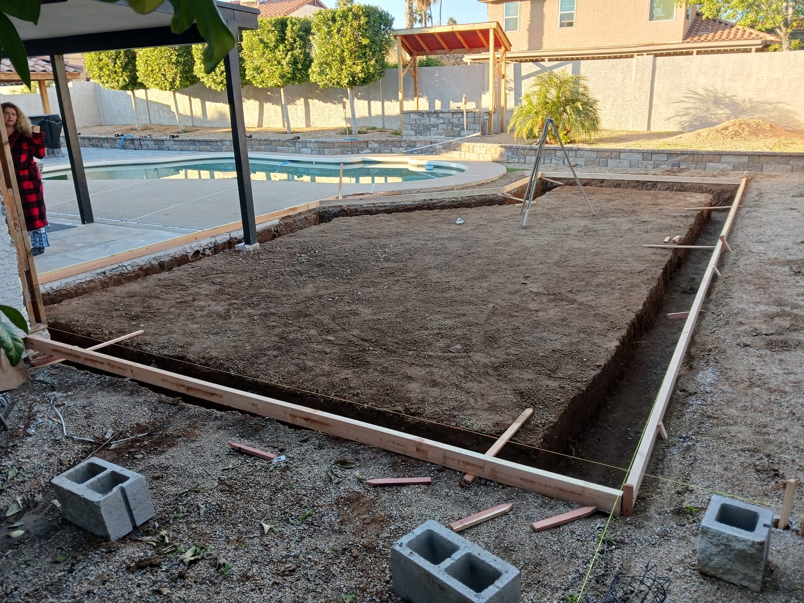Foundation forms and site prep for room addition